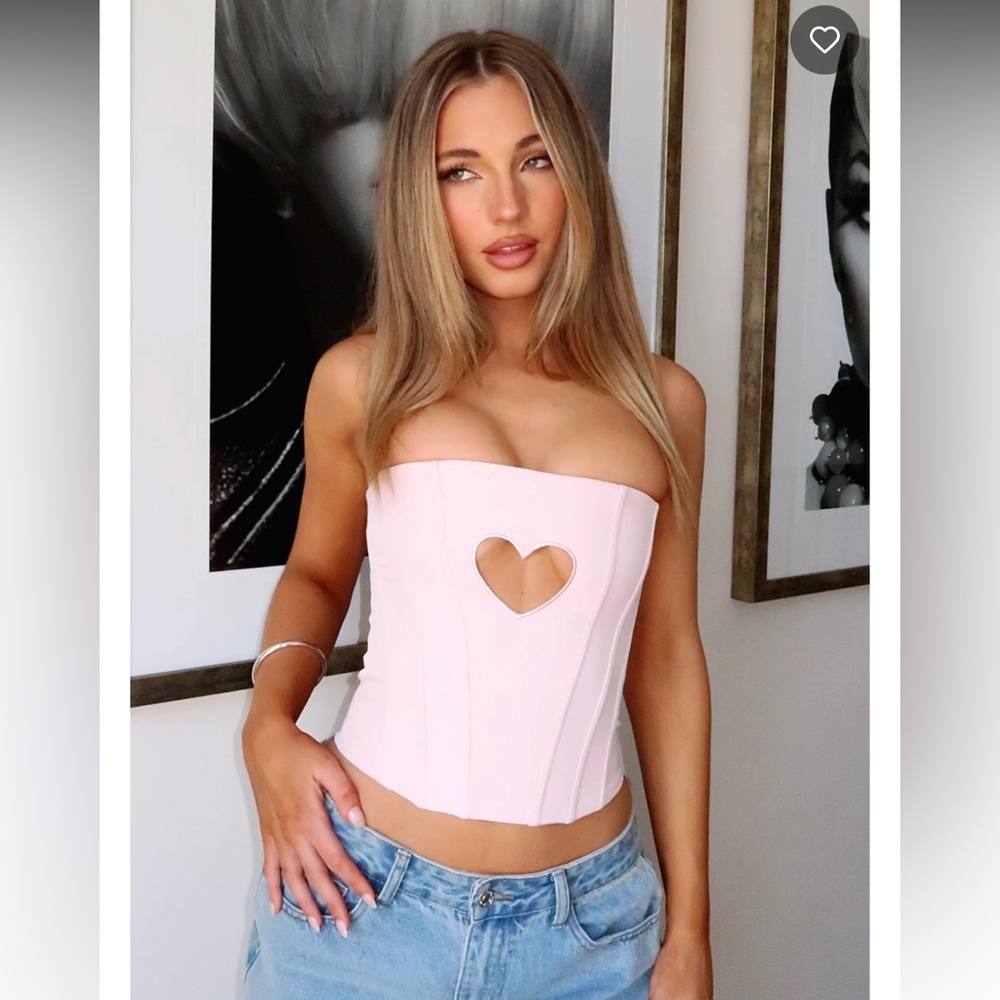 WhiteFox Sabrina Carpenter Inspired Heart Strapless Bustier Size S